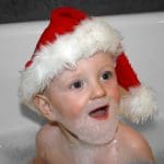 christmas card photo of toddler