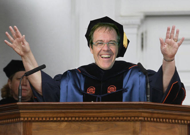 Recently I gave a high school commencement address. Mostly I just read out loud some old VFTB columns I’d written about Donald Trump. Not sure the kids could hear me over the rap music pounding in their ear buds. I must say, those three hours just flew by.